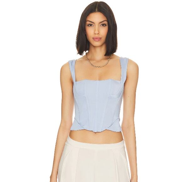 We Are HAH Knock Out Bustier Crop Top in Blue Periwinkle - Picture 1 of 7